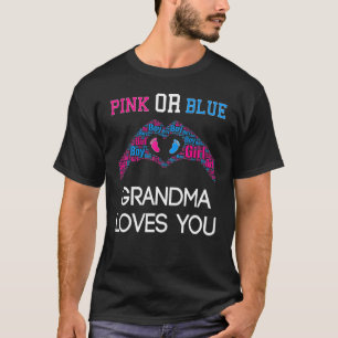 T-shirt Genre Révéler Grossesse Rose Ou Bleu Grand-mère Ai