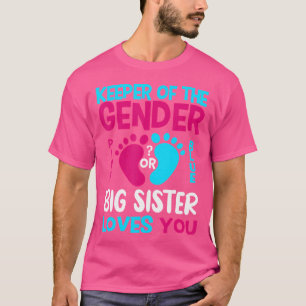 T-shirt Genre Révéler Rose Ou Bleu Grande Soeur Vous Aime