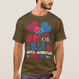 T-shirt Genre Révéler Rose Ou Bleu Tante Jennifer Aimer Yo
