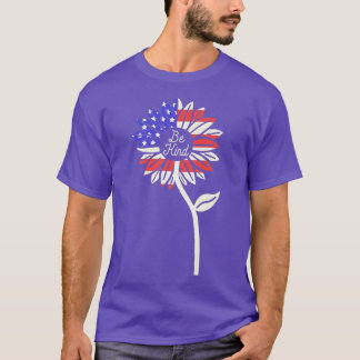 T-shirt Genre Sunflower American Flag Premium