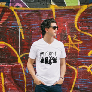 T-shirt Gens Bizarres Chats Noirs Meowy