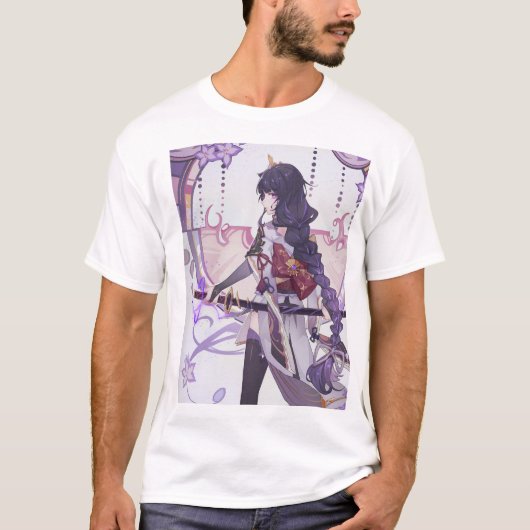 T-shirt Genshin impact Baal feuilles de sakura (Devant)