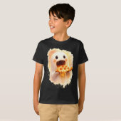 T-shirt Gentil Fantôme de Pizza Mangeant de la Pizza Drôle (Devant entier)