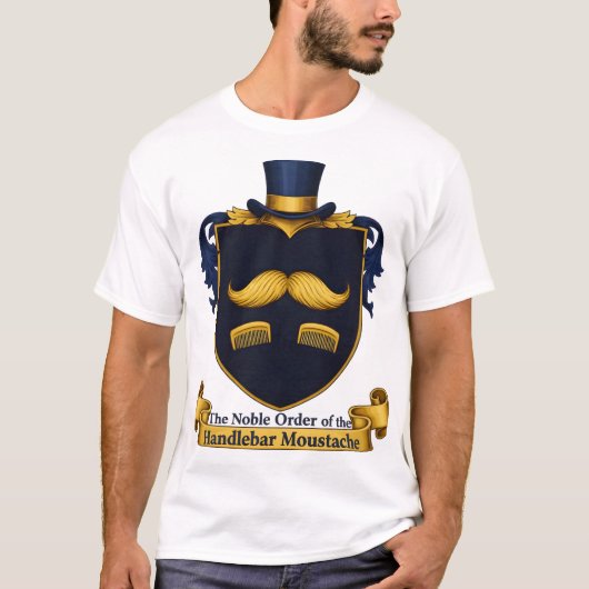 T-Shirt Gentilhomme à Moustache en Guidon (Devant)