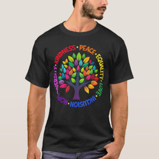 T-shirt Gentillesse Paix Égalité Amour Inclusion Espoir Di
