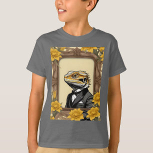 T-shirt Gentleman barbu Dragon Lézard encadré dans un smok