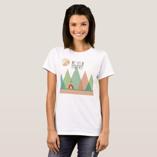 T-shirt Geo II du sud-ouest| Soyez sauvage et libre (Devant entier)
