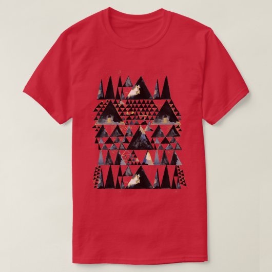 T-shirt Geo Scandi Black Triangles Gold (Design devant)