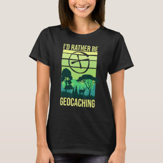 T-shirt Géocaching Conteneur Trésor Poitrine GPS Carte Geo
