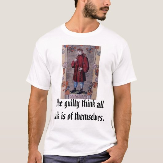 T-shirt Geoffrey Chaucer, le coupable pensent que tout (Devant)