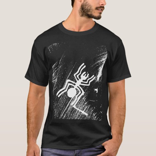T-shirt Géoglyphes de Nazca Lines - Araignée blanche antiq (Devant)