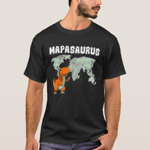 T-shirt Géographe Carte du Monde Rex Dinosaur Cartographe