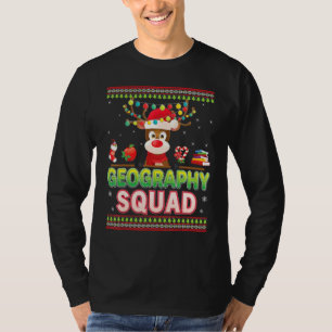 T-shirt Géographie Équipe de Noël Reindeer Santa Hat Stude