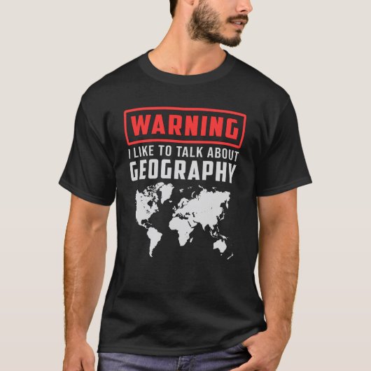 T-shirt Géographie Professeur Funny Map Continents Cadeau (Devant)