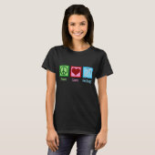 T-shirt Géologie d'amour de paix (Devant entier)