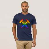 T-shirt Géologie LGBT Pride Logo de marteau (Devant entier)