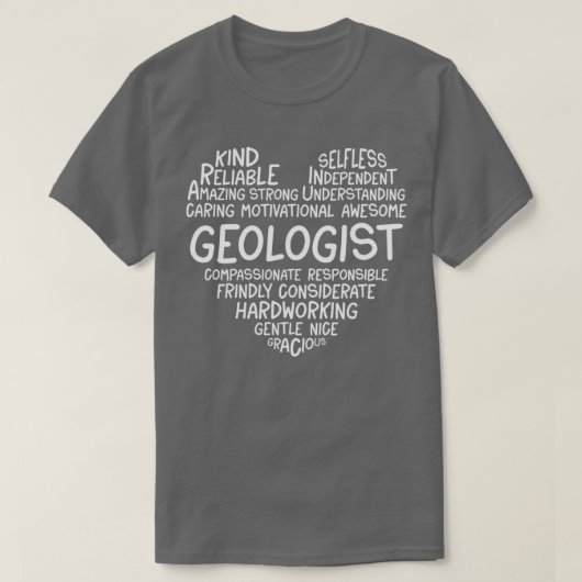 T-shirt Géologue Géologie cardiaque (Design devant)