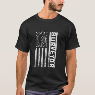 T-shirt Géomètre Amérique Drapeau États-Unis Analyse de gé