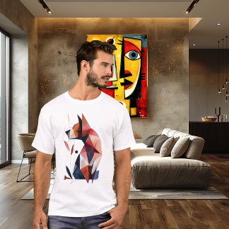 T-shirt Geometric Dog Abstract Polygon Animal Design
