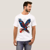 T-shirt Geometric Eagle – Mosaic Flight with Symbolic Prec (Devant entier)
