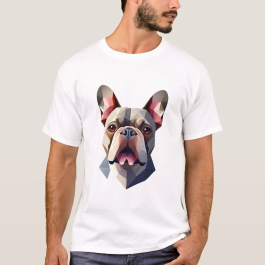 T-shirt Geometric Frenchie Head (Devant)