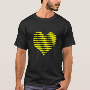T-shirt Geometric Large Harlequin Pattern Yellow and Black
