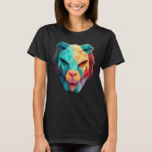 T-shirt Geometric Lion Polygon Low Poly Lions Face 1 (Devant)