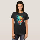 T-shirt Geometric Lion Polygon Low Poly Lions Face 1 (Devant entier)