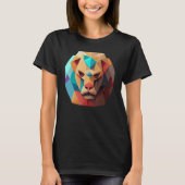 T-shirt Geometric Lion Polygon Low Poly Lions Face 2 (Devant)