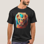 T-shirt Geometric Lion Polygon Low Poly Lions Face 2 (Devant)