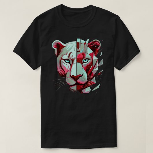 T-shirt Geometric Panther Split Face | Modern Art (Design devant)