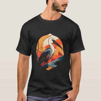 T-shirt Geometric Pelican Waterbird Bird Abstract Pattern