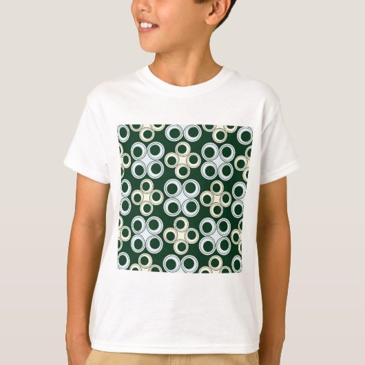 T-shirt Geometric Retro Circles Pattern (Devant)
