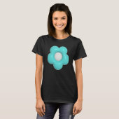 T-shirt Geometric Teal Jelly Daisy Flower (Devant entier)