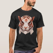 T-shirt Geometric Tiger Polygon Low Poly Tiger Face (Devant)