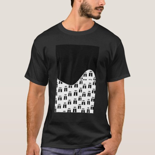 T-shirt GEOMETRIC TWO TONE Christmas PATTERN Black And Whi (Devant)