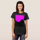 T-SHIRT GEOMETRIC TWO TONE PATTERN FUCHSIA AND BLACK (Devant entier)