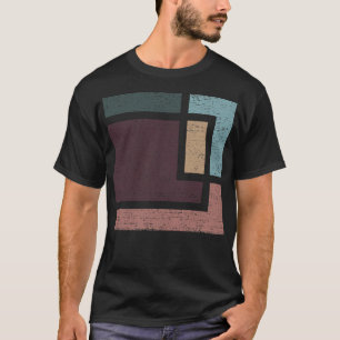 T-shirt Géométrie Abstraite Avec Des Tons De Terre Distres