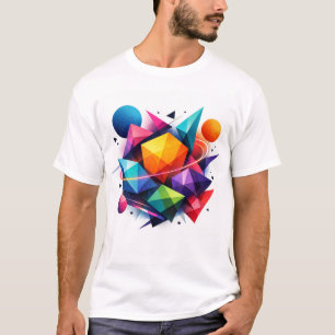 T-shirt Géométrie cosmique aux couleurs vives