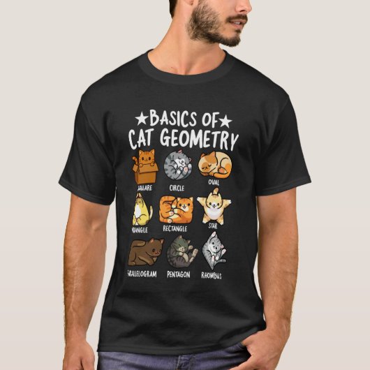 T-shirt Géométrie de base de chat drôle de maths Propriéta (Devant)