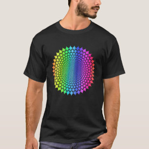 T-shirt Géométrie de motif de rosette mandala arc-en-ciel