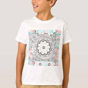 T-shirt Géométrie en cyan rose africain
