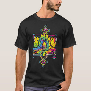 T-shirt Géométrie fractale fleur de lotus yoga bohème spir