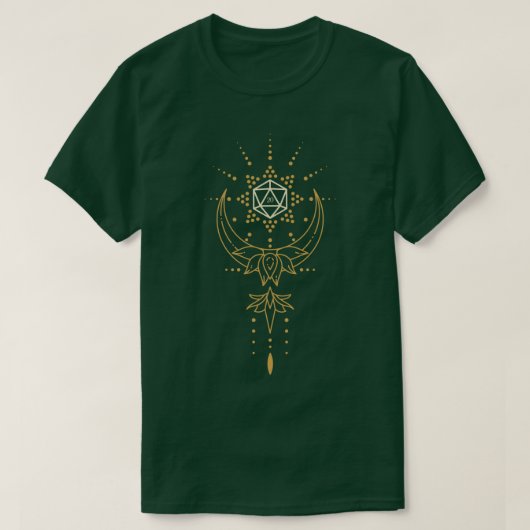 T-shirt Géométrie sacrée Lotus Polyédrique D20 Dés (Design devant)