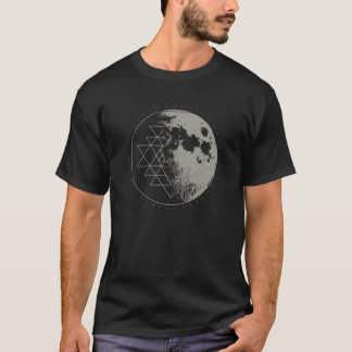 T-shirt Géométrie sacrée Sri Yantra Lune Psychédélique Vin