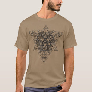 T-shirt Géométrie Sacrée Super Tesseract Noir
