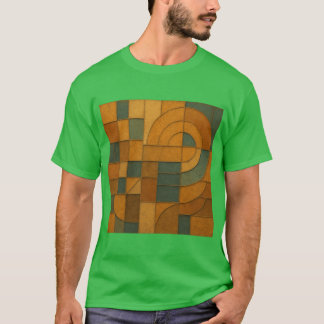 T-shirt Géométrie Spirale Rétro Abstrait Terreux