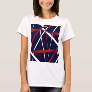 T-shirt Géométrie Urbaine Bleu Blanc Rouge