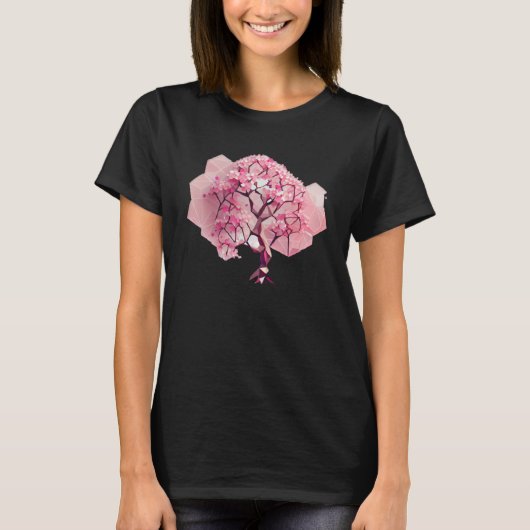 T-shirt Géométrique A Rafraîchissant et vibrant rose ceris (Devant)