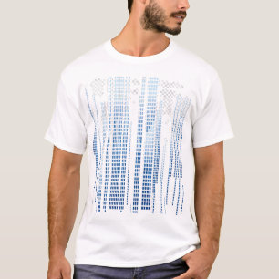 T-Shirt Géométrique Abstrait Bleu - Graphisme Mode